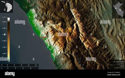 La Libertad Region Of Peru Colored Shader Data With Lakes And Rivers