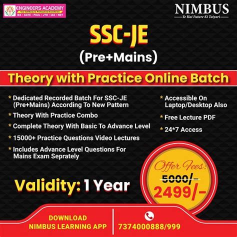 Top Online Coaching Classes For SSC JE Exam Preparation Engineers Academy