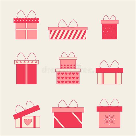 Cajas De Regalo Coloridas Con Los Arcos Y El Sistema Del Vector De Las