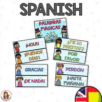 Kind Words Palabras mágicas Social skill Word Wall Cards Spanish