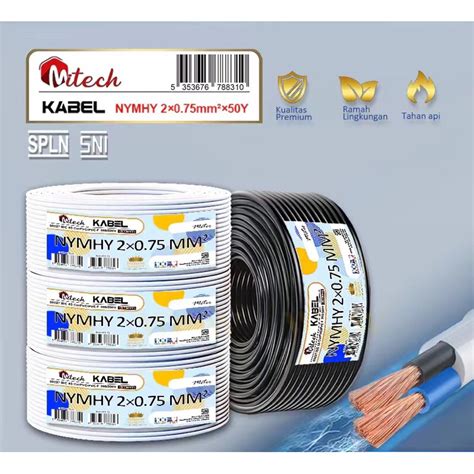 Jual Kabel Listrik HYO 2x0 75mm Serabut Tembaga SNI 50y 45m Full