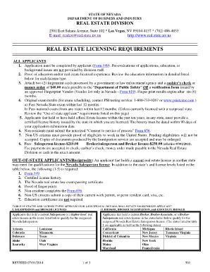 Fillable Online Red State Nv Form Nevada Real Estate Division