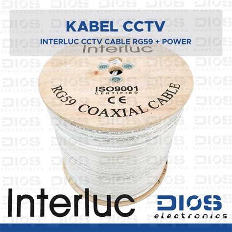 Jual INTERLUC Kabel CCTV RG59 Power 75 Ohm Coaxial Cable Meteran Roll