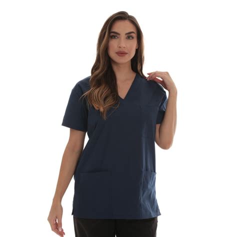 Just Love Solid Scrub Top For Women With Pockets And V Neck