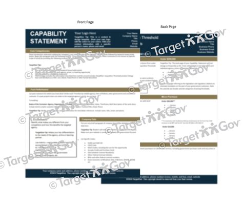 Streamline Style Capability Statement Editable 2 Page Template Targetgov Targetgov