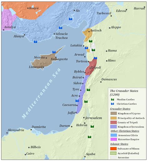 Crusader States 1200 CE - World History Encyclopedia