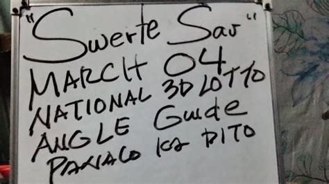 Hearing Today March 04 National 3D Lotto Swertres Angle Guide Swerte