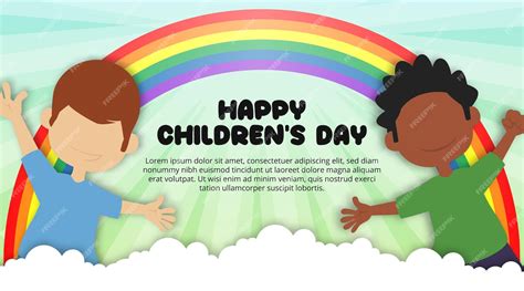 Premium Vector Happy Childrens Day Background With Happy Children