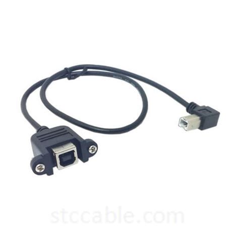 Straight And Left And Right Angled Usb B Male To Female Extension Cable With Screws For Panel Mount