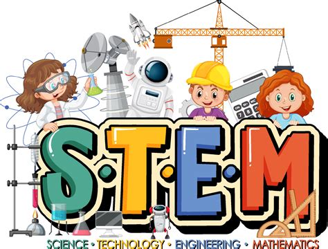 STEM education logo with children cartoon character 3560475 Vector Art at Vecteezy