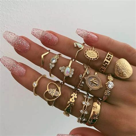 11pcs Silver Gold Boho Stack Plain Above Knuckle Ring Midi Finger Set