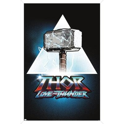 Trends International Marvel Thor: Love And Thunder - Logo Framed Wall Poster Prints White Framed ...