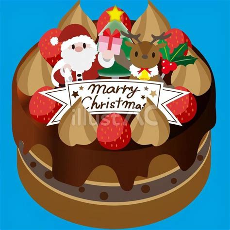 クリスマスチョコレートケーキイラストイラスト No 23341137／無料イラストなら「イラストac」