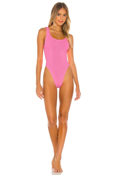 Hunza G Classic Square Neck One Piece In Bubblegum Revolve