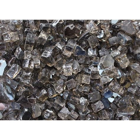 Exotic Glass Exotic Fire Glass Bronze Reflective Fire Glass 12 In 10 Lb Bag In The Fire