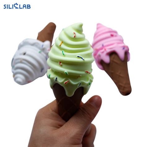 Ice Cream Cone Oil Burner Glass Bowl Silicone Smoking Pipe China Oil