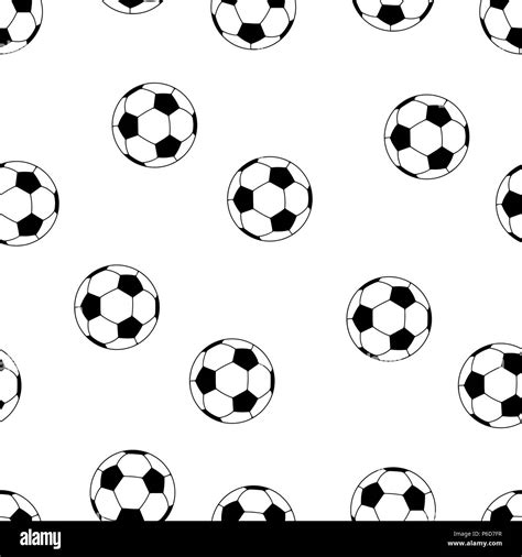 Balón de fútbol patrón sin fisuras Ilustración vectorial Fondo blanco