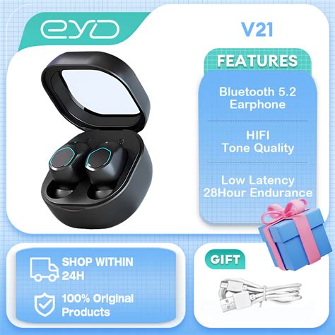 Eyd V21 Tws Bluetooth Earphones Stereo Wireless Noise Reduction Long