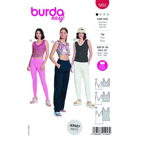 Patron Burda Top Femme Taille En Fran Ais Tissus Hemmers