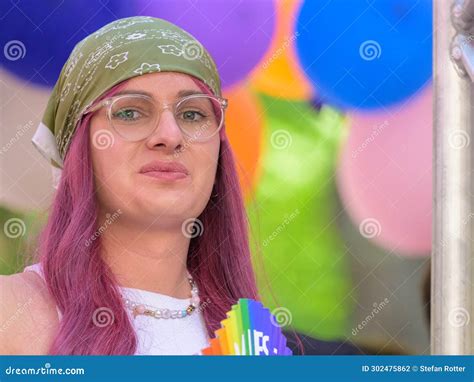 Woman At The Vienna Pride On Wiener Ringstrasse Editorial Photography