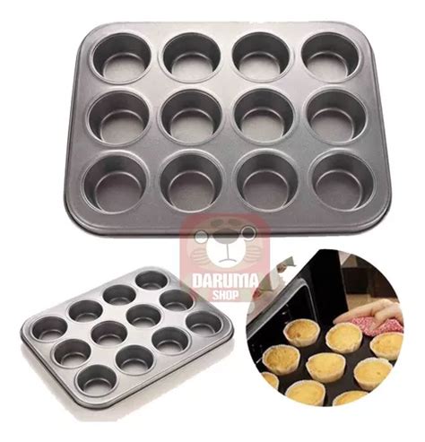 Molde Teflon Muffins X12 Cupcakes Reposteria Antiadherente