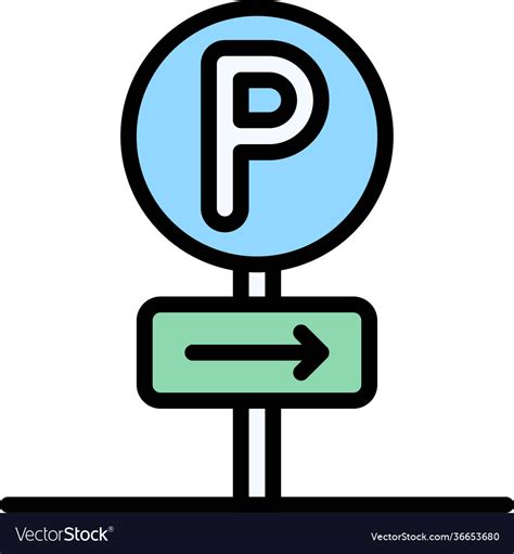 Directional Parking Sign Icon Parking Lot Related Vector Image