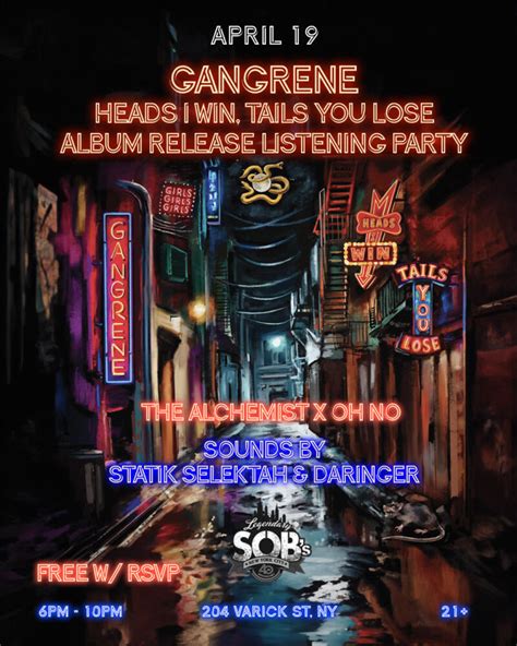 Gangrene The Alchemist X Oh No Album Release Listening Party Sobs