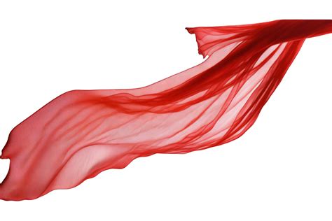 A Graceful And Billowing Red Silk Fabric Flows Endlessly Through The