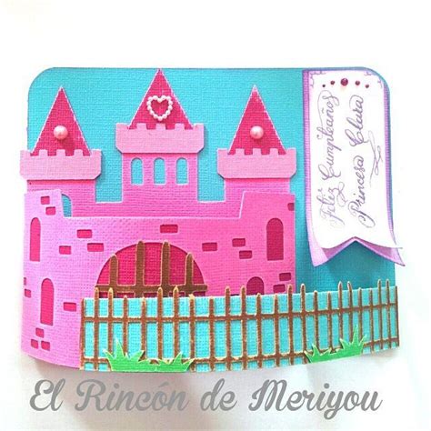 A Card With A Pink Castle On It