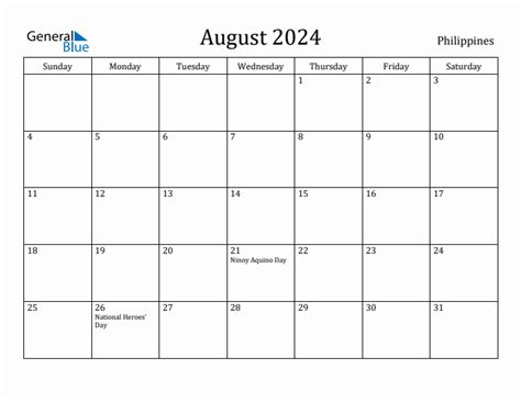 August 2024 Holidays Philippines List Rivi Vickie