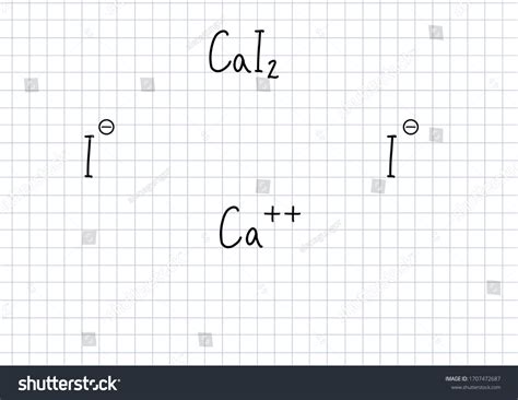 Calcium Iodide Handwritten Chemical Formula Illustration Stock