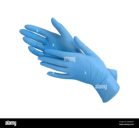 Guantes M Dicos De Nitrilo Dos Guantes Quir Rgicos Azules Aislados