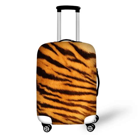 Tiger Stripe Zebrea Leopard Design Print Luggage Cover Suitable For 18