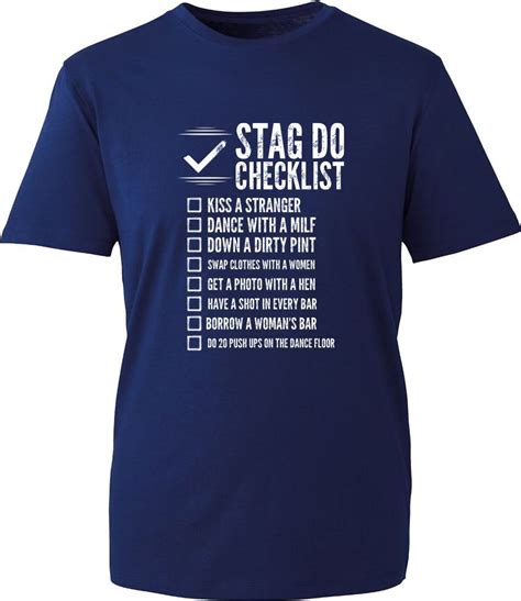 Stag Do Checklist Funny T Shirt Bachelors Party Beer Lovers Drinking