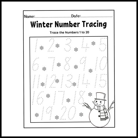 Winter Number Tracing Printable Winter Worksheets Made By Teachers