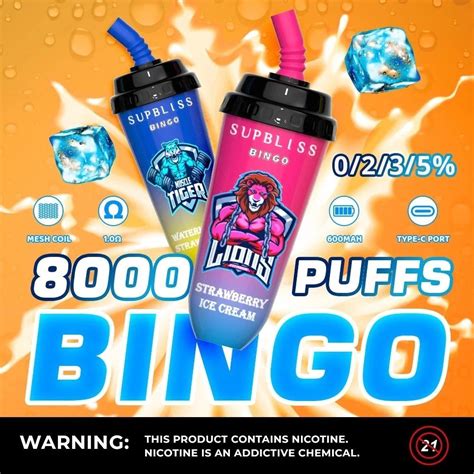 Supbliss Bingo 8000 Puffs Electronic Electric E Cigarette Empty