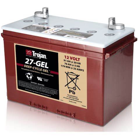 Batería Trojan Deep Cycle Gel Batteries 27 GEL 91Ah 395A EN 12V