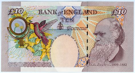 10 Pounds Elizabeth Ii Charles Darwin Paper England Numista