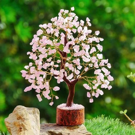 Rose Quartz Crystal Tree Of Life Chakra Tree For Positive Energy