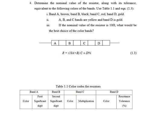 Solved Determine The Nominal Value Of The Resistor Along Chegg