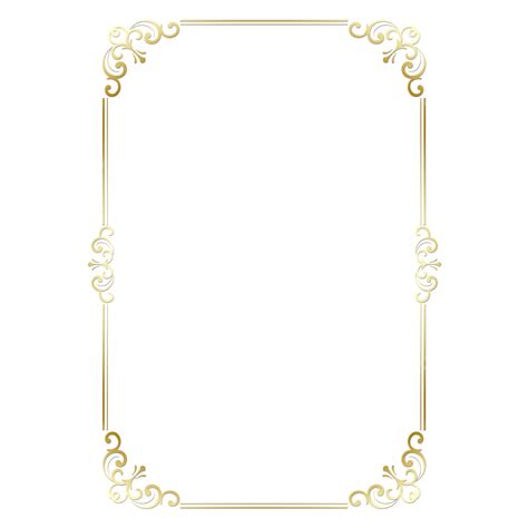 Gold Rectangle Border Ornate Corners, Rectangle Border, Borders ...