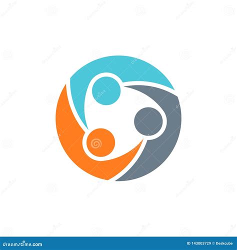 Teamwork Group Of Three People Logo Stock Vector Illustration Of