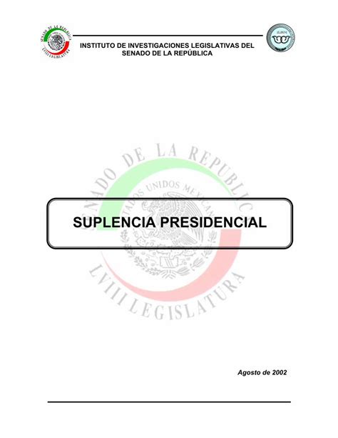 PDF Suplencia Presidencial Mexicana DOKUMEN TIPS