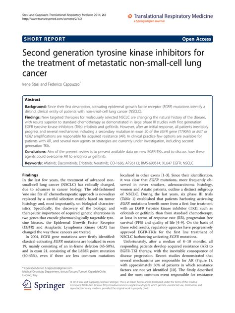 Pdf Second Generation Tyrosine Kinase Inhibitors For The Treatment Of