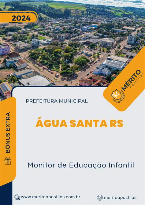 Apostila Monitor de Educação Infantil Prefeitura de Água Santa RS 2024