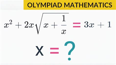 Algeria Solve For X Learn How To Solve The Radical Equation Fast Math Olympiad Youtube