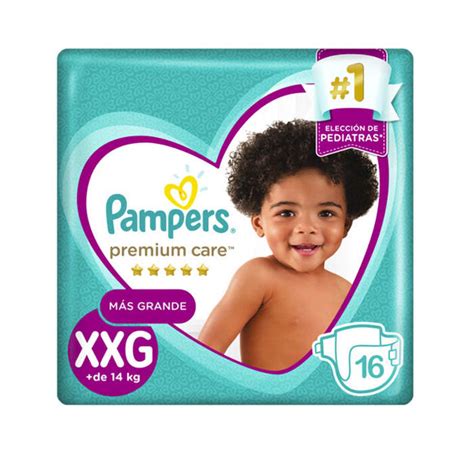 Pañales Premium Care Talla Xxg 16 Un Pampers Super Costo Pañales Y