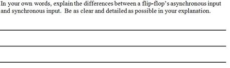 Solved In Your Own Words Explain The Differences Between A Chegg