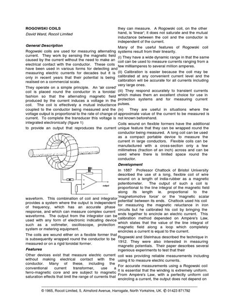 CURRENT Measuring-Rogowski Coil Principle | PDF | Inductor | Electric ...