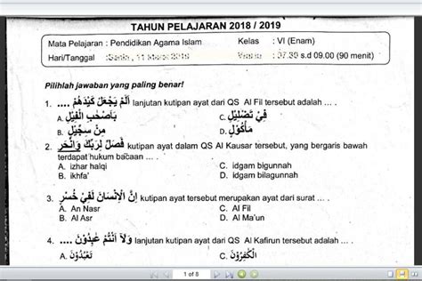 Contoh Soal Try Out Sd 2019 Berbagai Contoh